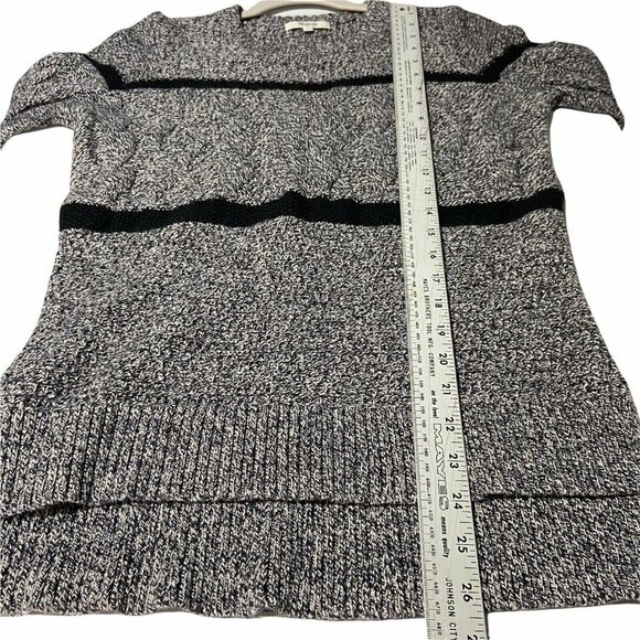 Madewell Patternstorm Pullover Sweater Size S Gray/Black High Low Cable Knit - Picture 4 of 10
